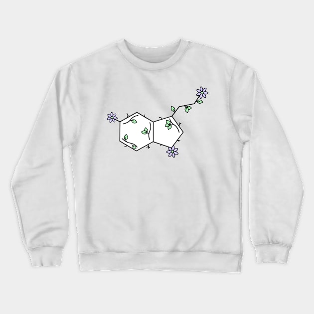 Serotonin neurotransmitter organic with flower and leaves floral. Crewneck Sweatshirt by labstud